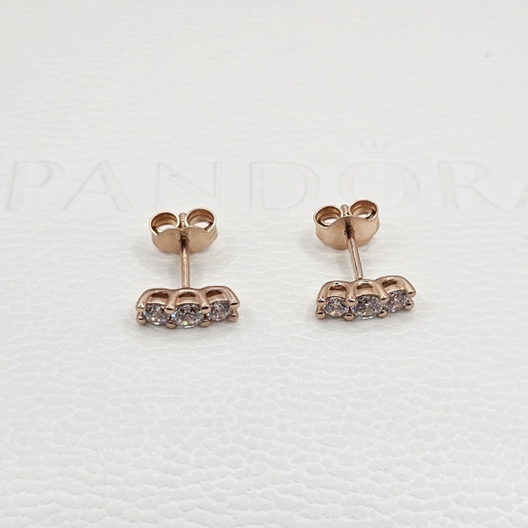 Authentic Pandora Rose Stud Earrings - Picture 3 of 6